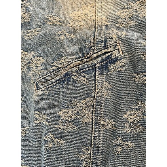 Jeanology Collection Denim Long Sleeve Jacket coat Closure Size 8 long trench - Picture 11 of 16